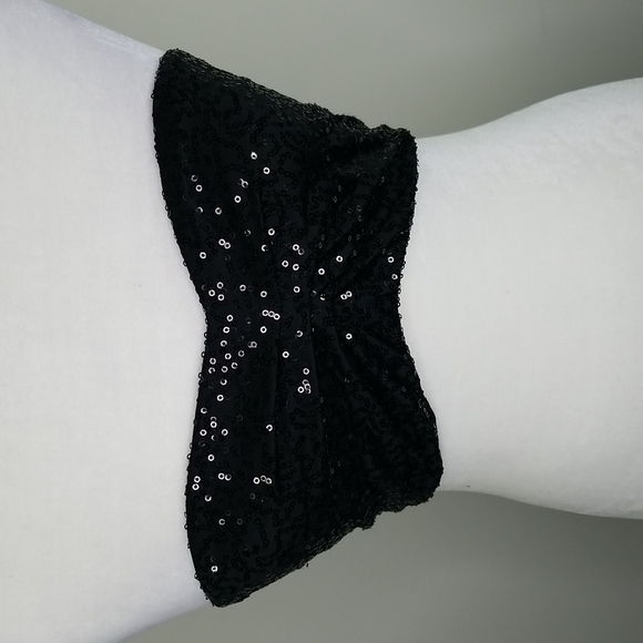 Top Secret Sequin Bandeau Black Size L - Picture 3 of 7